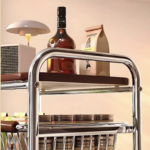 Yaoying second-hand trolley storage rack snack storage kitchen living room floor-standing multi-layer storage rack YZ08 black wheel 4 layers 3 baskets