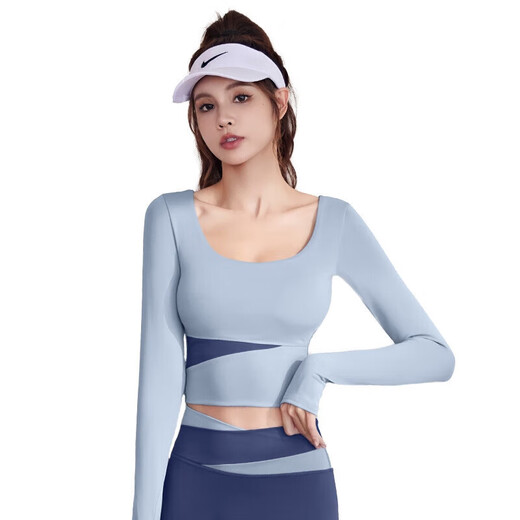 LI NING Li Ning yoga wear women's autumn 2025 new long-sleeved sports fitness Pilates training quick-drying jacket Bimax milk tea gray long sleeves + caramel color trousers S