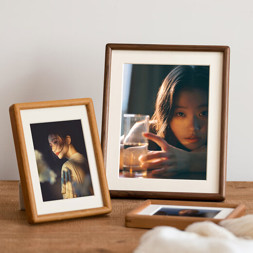 Uncle Lu photo frame 6-inch empty frame teak solid wood table high-end simple creative photo frame wooden picture frame framed self-installation
