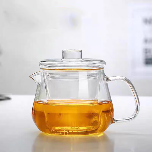 High temperature resistant explosion-proof glass flower teapot filtered black tea teapot Kungfu glass teapot Mingyu teapot 500ml