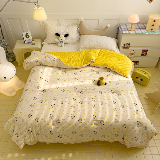 MUJI Class A pure cotton bean quilt children's quilt autumn and winter kindergarten winter quilt spring and autumn quilt core pure cotton single quilt cute Pacha dog skin-friendly cotton light and breathable 120cm*150cm winter quilt about 3.5Jin Jin equals 0.5kg
