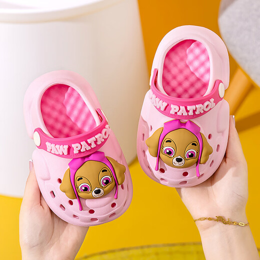 Paw Patrol Children's Sandals New Style Girls Boys Beach Croc Shoes Men's Summer Non-Slip Bathing Household Slippers Pink_Tiantian 3657 16 Inner Length cm_Suitable for size 25