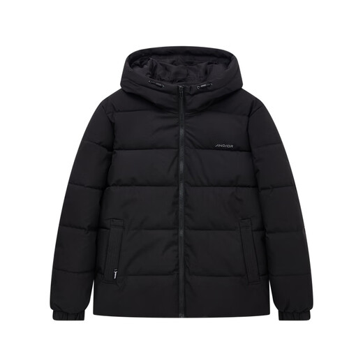 Kuaiyu Hooded Short Cotton Jacket Men's 2025 New Winter Lightweight Jacket Slim Casual Printed Men's Jacket Top Black XL