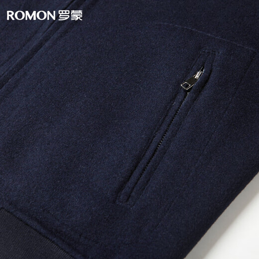 Romon reversible wool double-sided woolen jacket men's autumn and winter casual stand-up collar young and middle-aged dad jacket