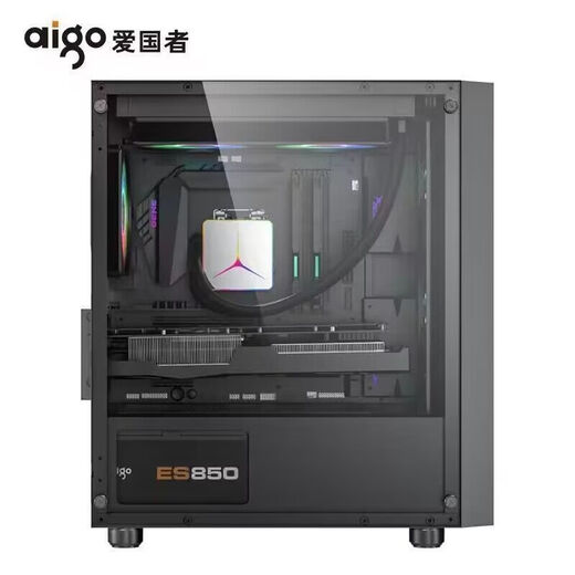 Patriot (aigo) V12 computer desktop case office home MATX case acrylic side through 240 water-cooled high-value V12 black acrylic side through + 3 LED fans