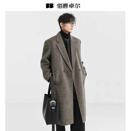 Piaget Zall Camel Hair Long Shoulder Pads Wool Double-sided Wool Coat Men's 2025 Autumn and Winter New Goose Down Liner Jacket Midnight Black Long Sleeve Liner Long Design M (170)