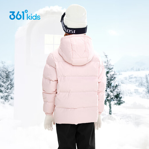 361°儿童羽绒服25冬男童3-14岁中长款能暖保暖外套粉160