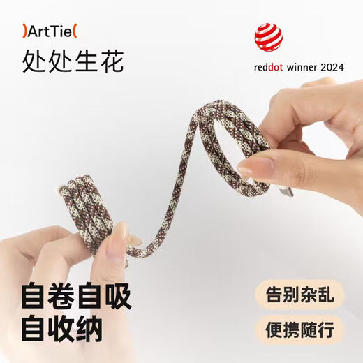 CANDYSIGN Sugar Factory ArtTie Sticky Cable 60W USB C-C Red White and Blue Flower Cable Apple iPhone17/16 Charging Cable Data Cable