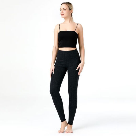 Ordos wool men's and women's pants women's thickened cashmere men's wool high-waist slim warm pants leggings autumn and winter men's dark gray 9030 L 170