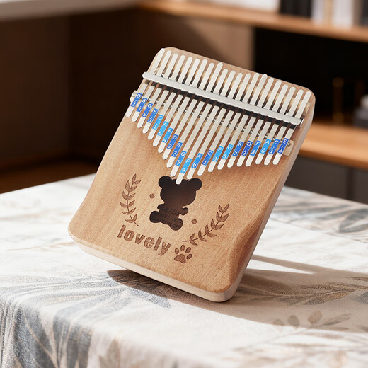 Yasisid拇指琴21音卡林巴琴成人儿童初学生日礼物玩具乐器森系小熊原木色