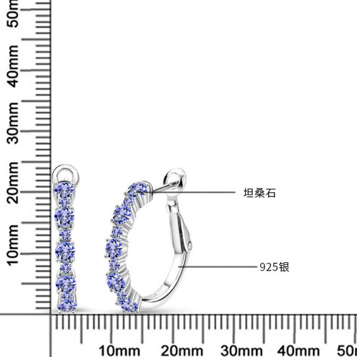 GEM STONE KING 1.82 carat tanzanite earrings for women 925 silver group inlaid with colorful gems full of diamond earrings for women as gifts for girlfriends