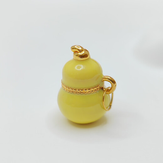 18K gold gourd pendant, enamel seven-color gourd five-pointed star for girlfriend, child birthday gift necklace for women, green