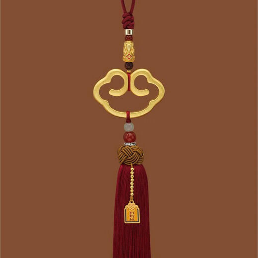 Yusenyi Brass Ruyi Car Pendant Ping An Car Rearview Mirror Decoration Mercedes-Benz BMW Audi Ideal Car Hanger-Ruyi Baby Lock-Ebony Style