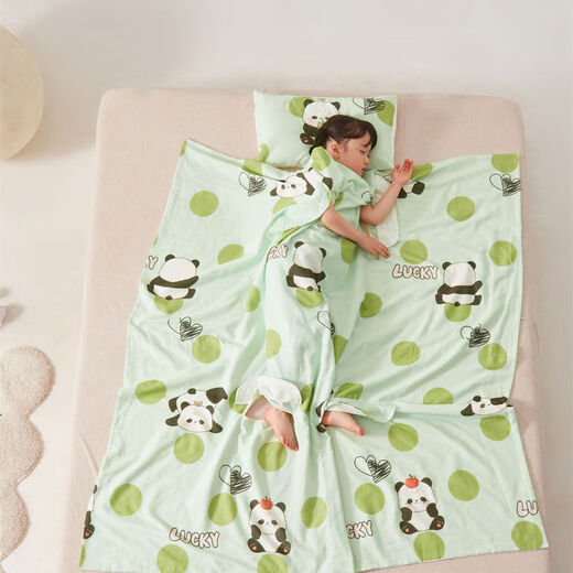 Class A cotton gauze belly protection anti-kick sleeping bag baby nap blanket baby summer quilt pure cotton anti-kick quilt Mengqu Zoo 120*150 4 layers of gauze