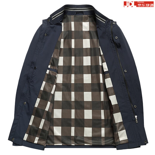 BOSS men's spring and autumn jacket 2024 new parka style business casual stand collar jacket men's high-end jacket light gray M 170