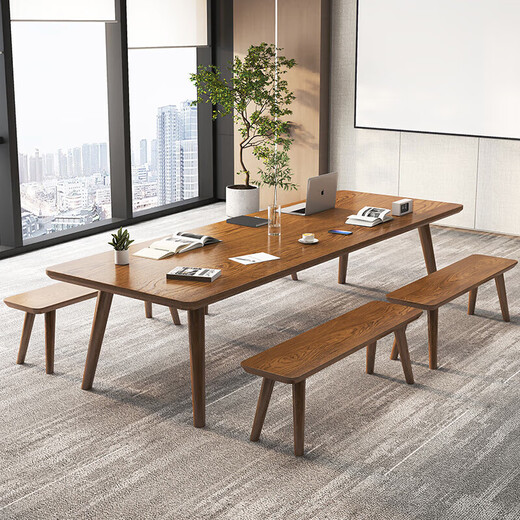 Duke Kingtha simple solid wood conference table rectangular workbench commercial large wooden table long table simple modern office desk single table 180*80*75cm thick 5cm