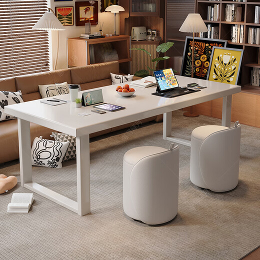 Huixun solid wood living room large long desk home de-living room large table high-end calligraphy table study bedroom window sill workbench walnut color #large board table 120cm*80cm*75cm