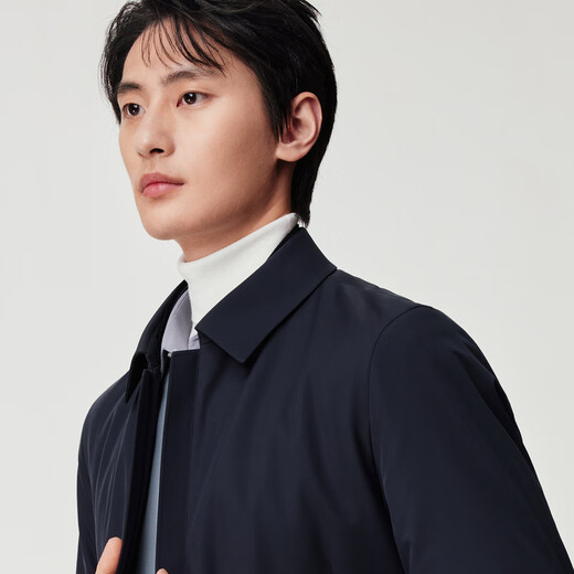 JOEONE Shopping mall same style fur goose down lining rabbit fur lining men's warm executive jacket slim fit + solar eclipse blue + FF1560812 L 175/96A(50)