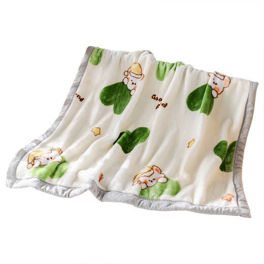 MUJI Baby Raschel Small Blanket Winter Thickened Children's Baby Blanket Kindergarten Students Autumn and Winter Nap Quilt Love Cute Baby Baby Pregnancy Texture Fine Velvet Children's Blanket-100x120cm/Approx. 1.5Jin Jin equals 0.5kg