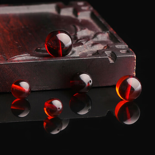 Yanyun jewelry boutique blood amber amber single beads natural raw ore round beads loose beads amber beads bracelet diy accessories 7-8mm