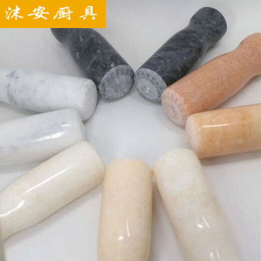 Leaf garlic masher stone mortar household garlic masher garlic garlic press garlic mash jar manual grinder garlic mortar single red hammer * 1