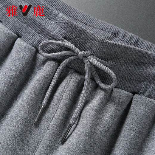 Yalu Sports Suit Men's Autumn and Winter Casual Velvet Thickened Men's Sweater Trousers Korean Style Trendy Cotton Two-piece Set Black Regular Spring and Autumn Two-piece Set XL Recommended 125-140Jin Jin is equal to 0.5 kg