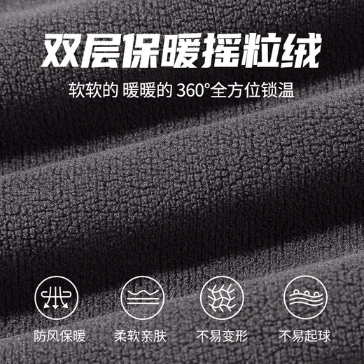 Baleno Autumn and Winter Double-sided Polar Fleece Jacket Men's Warm, Comfortable and Versatile Trendy Jacket Stand-up Collar Liner Fashion Clothes Polar Fleece - Medium Gray #Solid Color XL Loose, Slim, Casual and Versatile