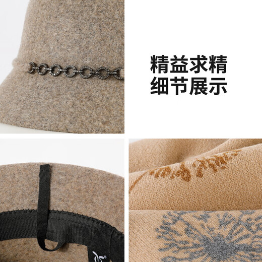 SOMUBAY (SOMUBAY) middle-aged and elderly women's new style wool hat mom hat autumn and winter thickened warm temperament fisherman hat camel one size (56-58cm)