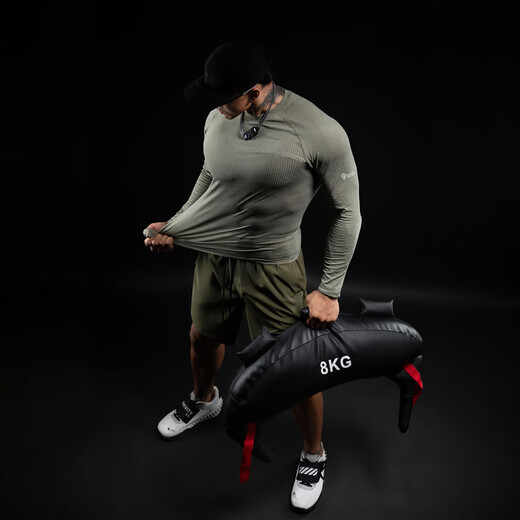 Monster Guardians fitness clothing for men, one-piece woven 5A antibacterial high-elastic slim sports training long-sleeved Army Green military green M