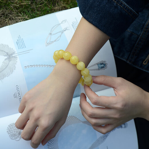 Her Generation White Flower Beeswax Bracelet Natural Raw Mineral Russian Material Demonic Flower Bracelet Valentine’s Day Birthday Gift 14MM (0.5)