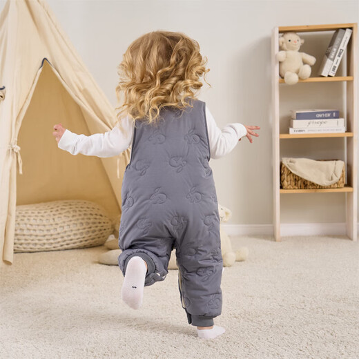 Children's overalls for boys and girls in autumn and winter, one-piece velvet cotton pants, baby open-fit children's infant thickened outer pants, quiet gray 90 Height 75-85cm/weight 25Jin Jin is equal to within 0.5 kg