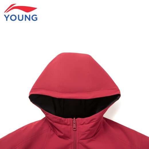 Li Ning (LI-NING) children's clothing children's jackets for men and women small and big children New Year's style plus velvet warm double-sided sports windbreaker 160YFDW073-2
