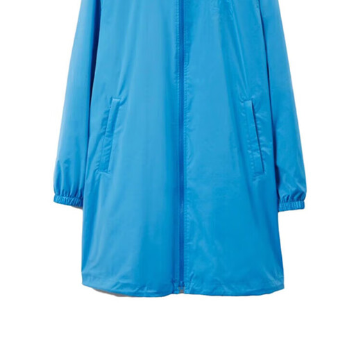 博柏利（BURBERRY）新年礼物纯色连帽拉链中长款长袖风衣男款 天蓝色 XS