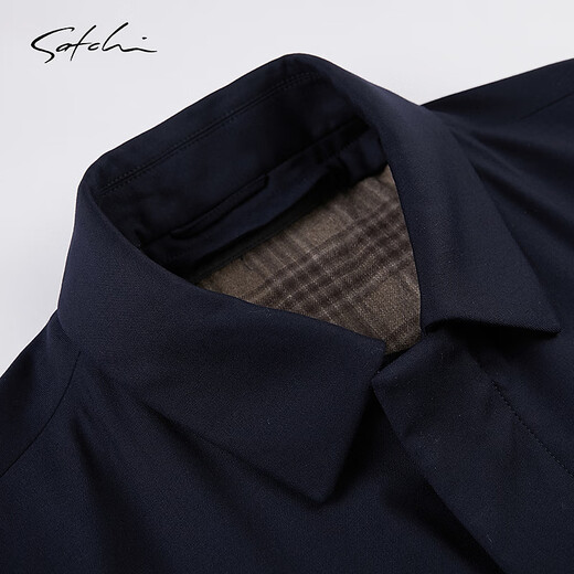 沙驰[可拆卸鹅绒内胆]SATCHI男装男士羽绒风衣2025冬季新款商务外套厚 藏青 XL