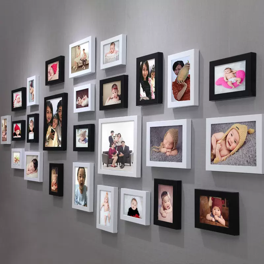 Yusenyi 26 frames modern living room photo wall creative photo frame combination bedroom wedding photo wall hanging picture frame washable thickened black and white