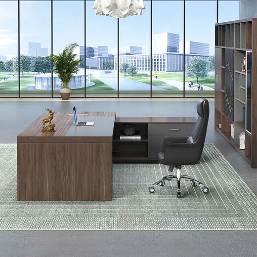 Ruanzhijia office desk boss desk simple modern executive desk president desk manager desk supervisor desk single office desk and chair combination 1.2*60 without side cabinet