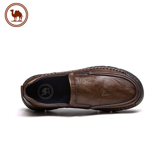 Camel casual leather shoes men's business cow leather soft sole comfortable slip-on men's shoes P15A297013 light brown 42