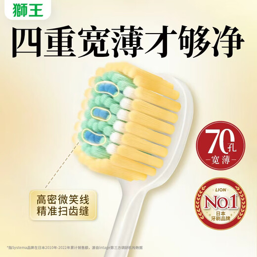 Lion Fine Tooth Clean, Luxurious, Ultra Clean, Wide and Thin Toothbrush, 2 soft bristles, newly launched, highly efficient and clean, protecting gums for adults
