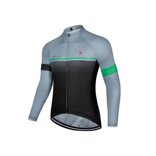 Locke Brothers' same style long-sleeved cycling suit for men's road mountain bike outdoor sports breathable clothes cycling sportswear Green S