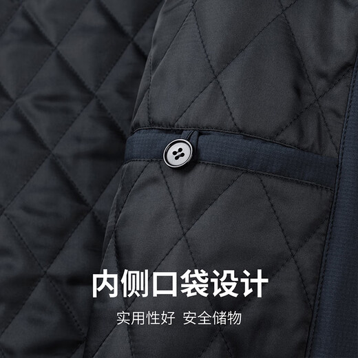 Septwolves quilted waterproof graphene lapel jacket men's 2025 winter new warm cotton thick jacket 101 (Navy Blue) L 170/88A