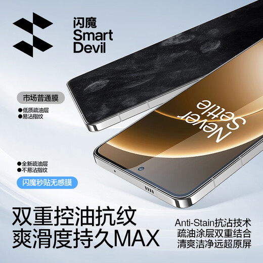 SmartDevil is suitable for OnePlus 15 tempered film, mobile phone film, dust-free chamber, second-hand dust removal artifact, fingerprint unlockable, high-definition, explosion-proof and anti-fingerprint film, dust-free chamber 2 set