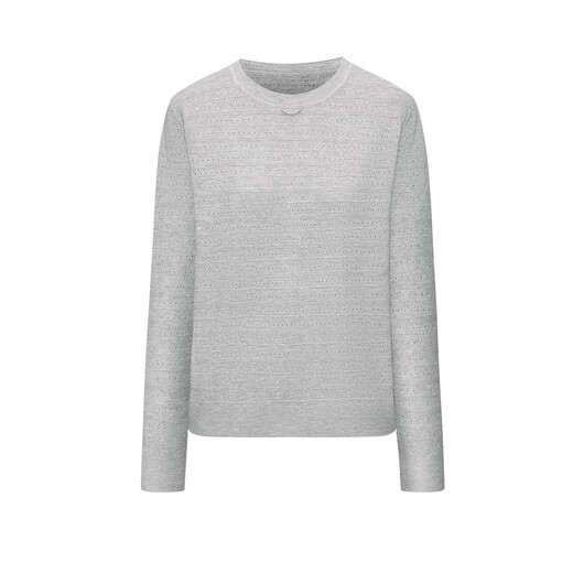 FivePlus new fall and winter pullover sweater, feminine, lazy, slim, round neck, long-sleeved, warm sweater, gray, one size fits all