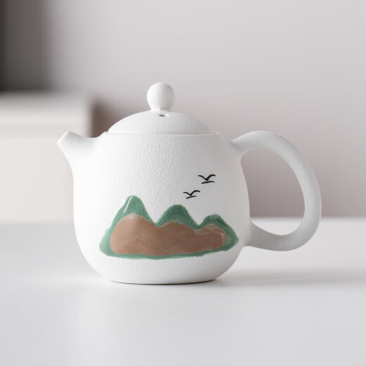 Yuanshan Ceramic Lift Teapot Home Black Pottery Kung Fu Tea Set Office Teapot Large Capacity Single Pot Tea Maker Lubao Hand-painted Yuanshan-Black Lift Teapot 250ml