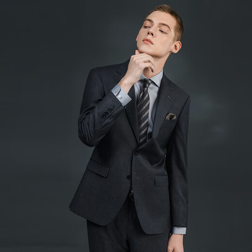 Guillaume de Mons Italian VBC imported pure wool suit suit men's business formal high-end suit groom's wedding gray top + pants 48 Please note the size of the pants