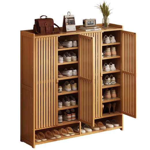 New Chinese-style shoe cabinet door storage shoe rack household shoe rack breathable large-capacity storage rack multi-layer entry entrance cabinet six layers-4 door shoe cabinet