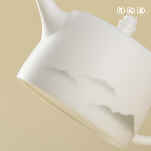 Yueji Kiln, Tranquil Zhiyuan, large set of plain-fired mutton-fat jade porcelain Han Dynasty pots