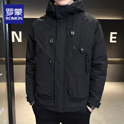 ROMON work jacket men's spring and autumn 2025 new trendy brand loose pocket zipper design assault spring jacket men's brown jacket XL 130-150Jin Jin equals 0.5 kg