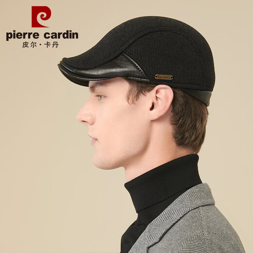 Pierre Cardin beret art hat for men in winter plus velvet to keep warm, with ear protection hat as a birthday gift for dad in a gift box