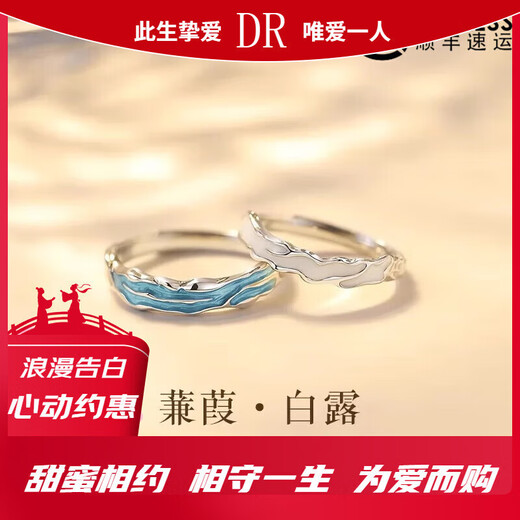DR Diamond Ring pt950 Ring for Male and Female Couple, Pair of Proposal Jewelry, Gift for Engagement and Wedding, Jianjia, Single Men's Ring + Gift Box