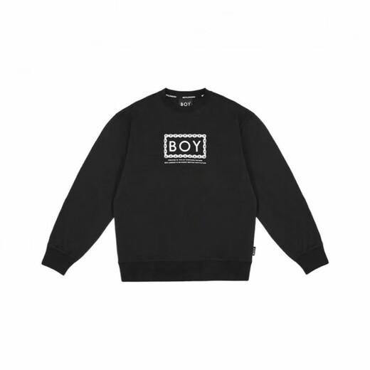 BOY LONDONBoyLondonFW22 chain letter pullover sweatshirt for men and women, black, black L